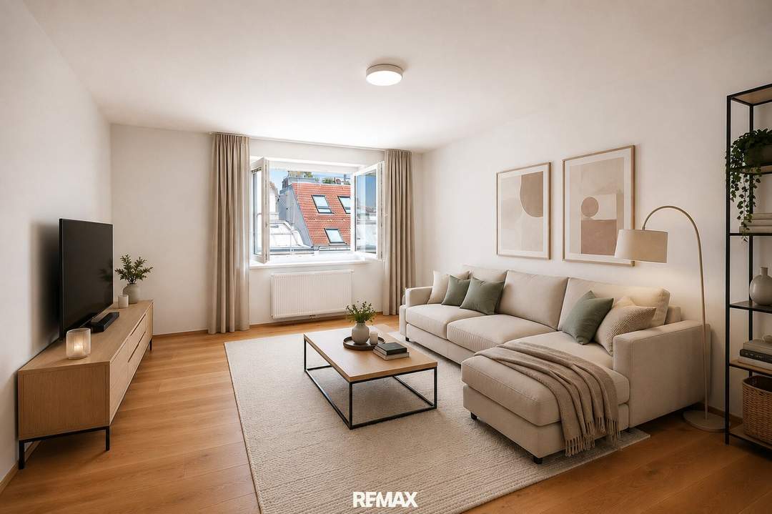 Erstbezug nach Sanierung: helle 3-Zimmer-Wohnung mit Lift & Weitblick in 1060 Wien