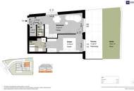 Kleine Wohnung - Große Wirkung! WOW - Gartenwohnung mit großer Terrasse und Garten! 2 Zimmer + Hochwertige Ausstattung + Ideale Infrastruktur + Garage + Ein neues Lebebsgefühl!