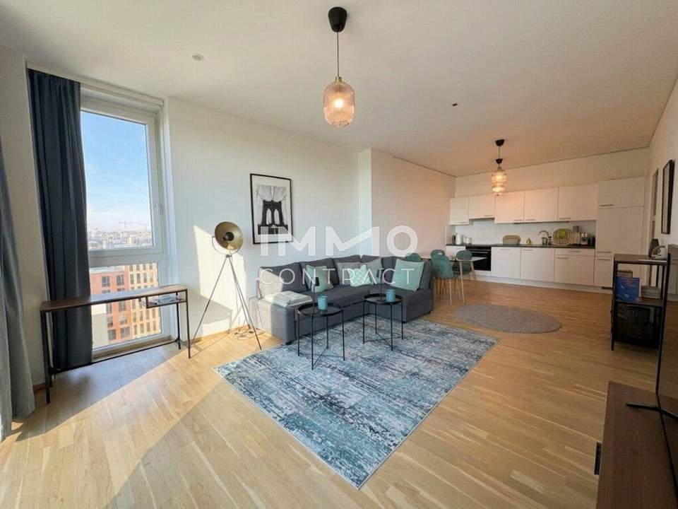 Entzückendes Apartment (vollmöbliert) mit Rundumblick und Goodies wie Concierge, Gemeinschaftsterrasse, Rooftop-Pool u.v.m.