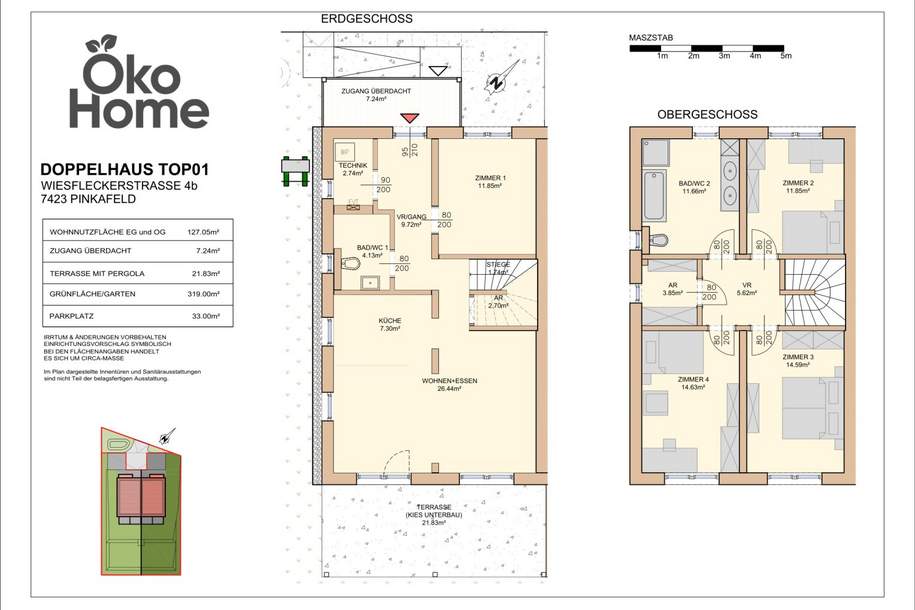 Erstbezug! Doppelhauhälfte mit 5 Zimmern und grandiosem Garten zu verkaufen!, Haus-kauf, 424.000,€, 7423 Oberwart