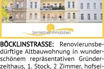 Renovierungsbedürftige Altbauwohnung in wunderschönen repräsentativen Gründerzeithaus, 1. Stock, 2 Z, Wohnung-kauf, 1020 Wien 2., Leopoldstadt