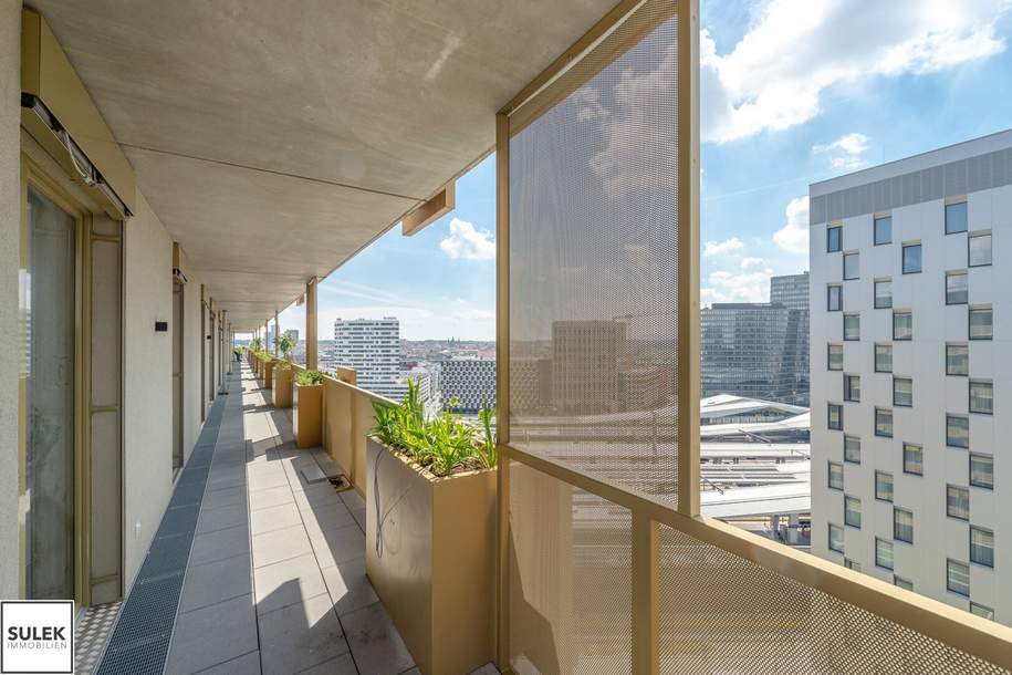 2 Zimmer Eckwohnung mit traumhaften Fernblick (13. Etage) im Quartier Belvedere / am Hauptbahnhof!, Wohnung-miete, 1.103,62,€, 1100 Wien 10., Favoriten