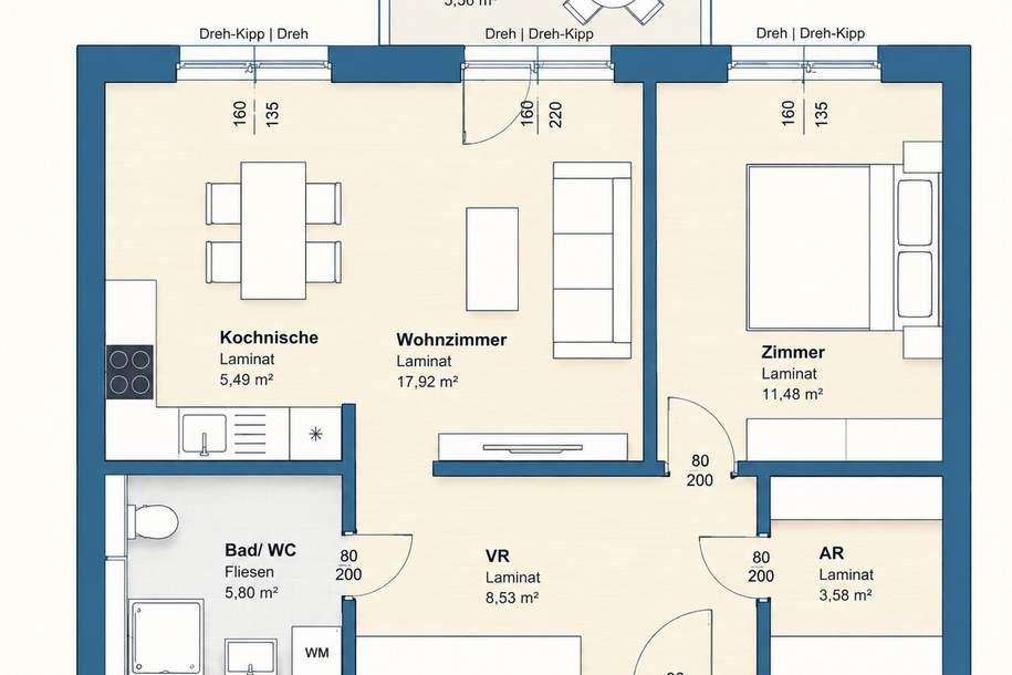 Wohnfreude beginnt hier | 2 MONATE MIETFREI + neue Küche, Wohnung-miete, 697,29,€, 8020 Graz(Stadt)