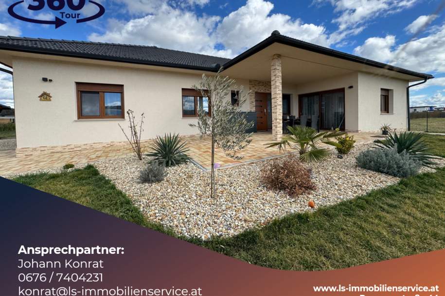 Neuwertiger Bungalow mit modernem Nebengebäude – Wohnen mit Stil und Weitblick, Haus-kauf, 598.000,€, 7522 Güssing