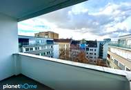 7. Stock! Superhelle 3-Zimmer-Wohnung mit Loggia, Fernblick &amp; Garage nahe dem Belgradplatz