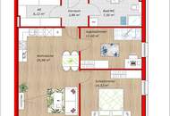 Schlüsselfertige 3,5-Zimmer DG Wohnung (Energieklasse B/A+) mit 12m² Balkon, Eigengarten u. 2 Parkplätzen
