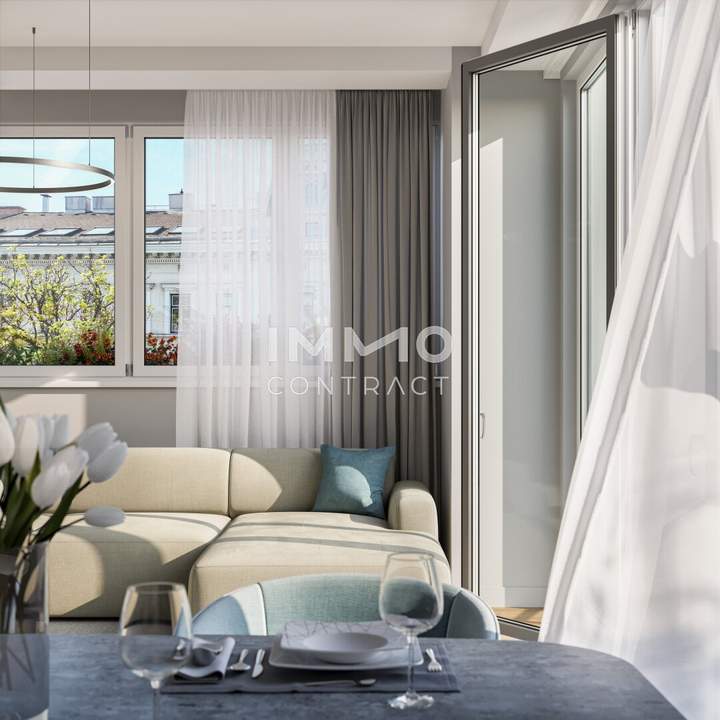 NEU: Charmante 2 Zimmer Wohnung mit Loggia und praktischem Abstellraum: WOHNEN AM PARK - U6 Burggasse