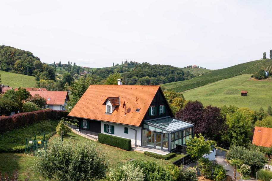 Einfamilienhaus mit Wintergarten, Sauna, Weinkeller & Weitblick in Ratsch an der Weinstraße, Haus-kauf, 749.000,€, 8461 Leibnitz
