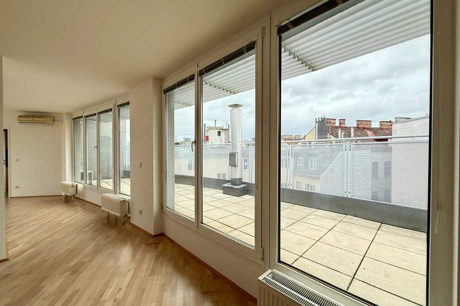 Grandiose Dachgeschosswohnung mit 2 großen Terrassen und außergewöhnlichem Grundriss!, Wohnung-miete, 1.739,69,€, 1090 Wien 9., Alsergrund