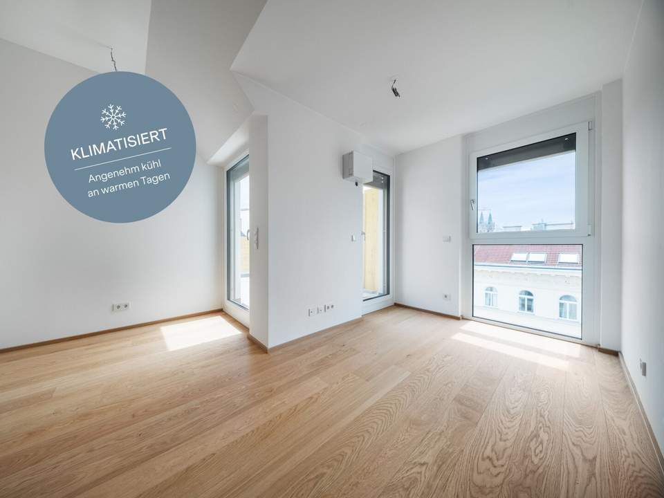 Nachhaltig &amp; hoch oben am Yppenplatz. – 3 m Raumhöhe XL Dachterrasse im Dachgeschoss