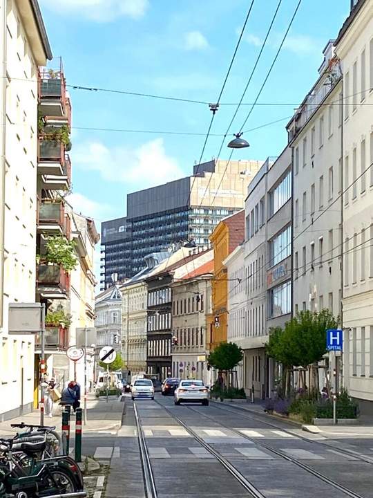 Teilsanierte, helle und geräumige 2-Zimmerwohnung - Nähe Kutschkermarkt