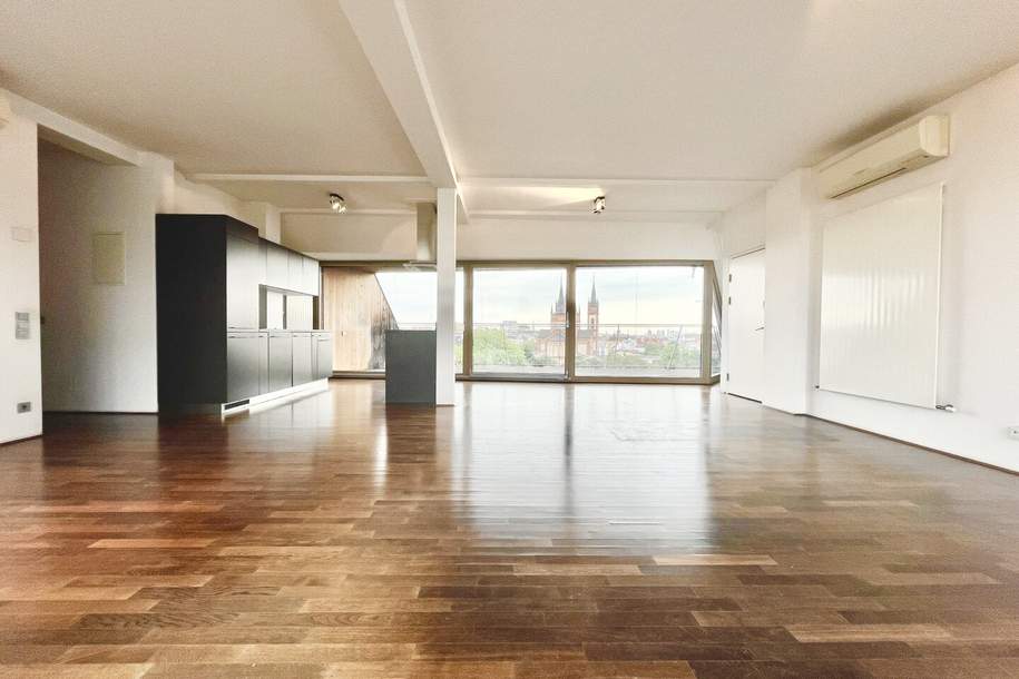 1070! 4-Zimmer DG-Wohnung mit 2 Terrassen und wunderschönen Ausblick auf einer Ebene!  , Wohnung-miete, 3.909,02,€, 1070 Wien 7., Neubau