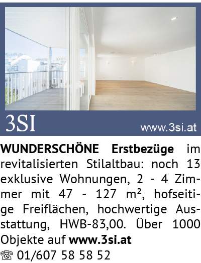 WUNDERSCHÖNE Erstbezüge im revitalisierten Stilaltbau: noch 13 exklusive Wohnungen, 2 - 4 Zimmer mit