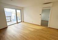 AUGARTEN-NÄHE, DACHGESCHOSS, klimatisierte 43 m2 Neubau mit 6 m2 Balkon, Wohnküche, 1 Zimmer, Duschbad, Parketten, Erstbezug