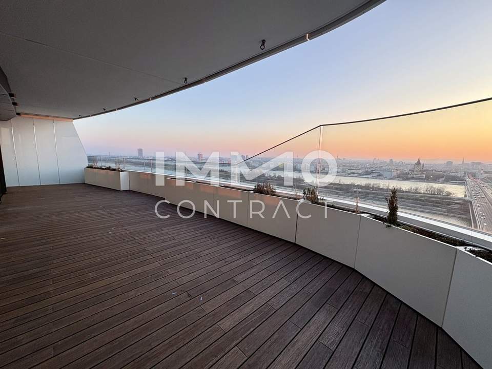 Ganz viel Balkon &amp; ganz Wien im Blick (Gym, Pool, Sauna, Doorman uvm): Neubau-Erstbezug DANUBEFLATS