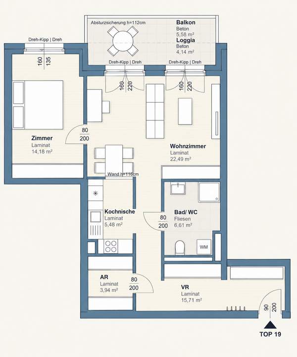 Modernes Wohngefühl | 2 Zimmer mit Balkon