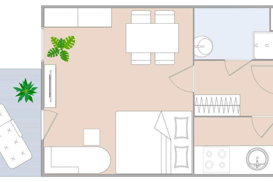 Charmante Neubauwohnung mit Balkon in zentraler Lage - 31,30 m², Wohnung-miete, 457,88,€, 8044 Graz(Stadt)