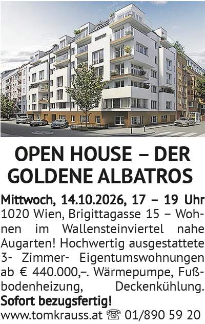 OPEN HOUSE – DER GOLDENE ALBATROS Wohnen im Wallensteinviertel nahe Augarten! Hochwertig ausge