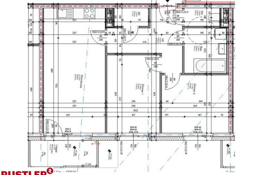 WOHNEN MIT KOMFORT | 3-ZIMMERWOHNUNG MIT LOGGIA, Wohnung-miete, 946,12,€, 8020 Graz(Stadt)