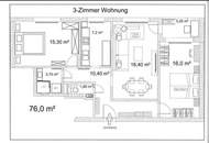 Stilvolle 3-Zimmer-Wohnung in urbaner Lage – modern, lichtdurchflutet &amp; sofort bezugsbereit