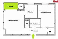 Sonnige 2-Zimmerwohnung mit Loggia und Parkplatz