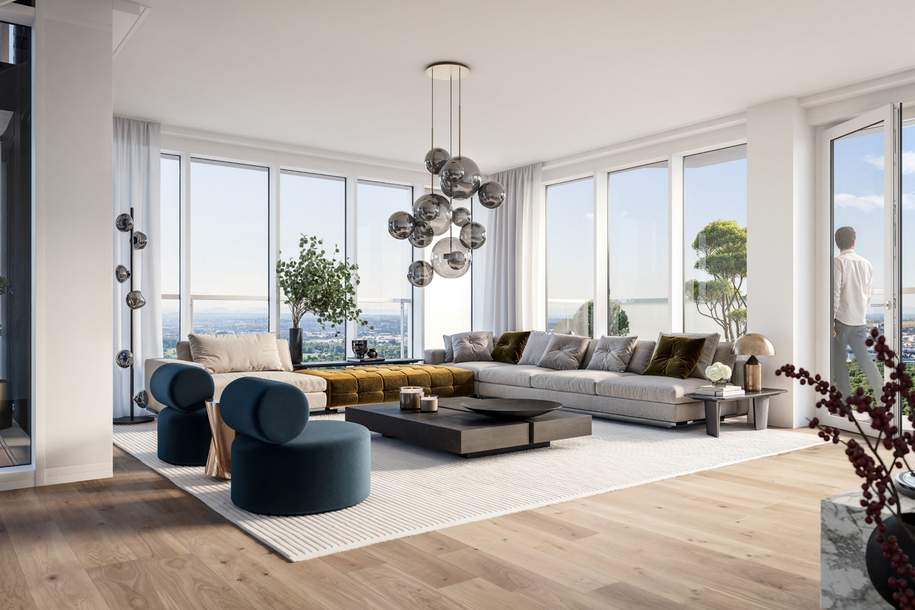 MARINA TOWER - PENTHOUSE-Wohnung im 39. Geschoß mit fantastischer Dachterrasse, Wohnung-kauf, 3.337.000,€, 1020 Wien 2., Leopoldstadt