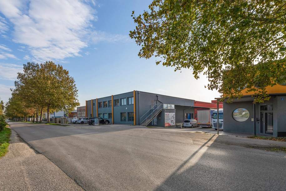 Moderne Halle, Produktion, Büro. Leer oder Rendite 7,9 %. Sensationeller PREIS EUR 1.287 / m2, Gewerbeobjekt-kauf, 1.790.000,€, 2103 Korneuburg