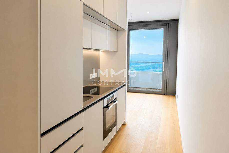 Sonnenuntergang im modernsten Turm Wiens: DANUBEFLATS 42. Etage, Wohnung-kauf, 424.710,€, 1220 Wien 22., Donaustadt