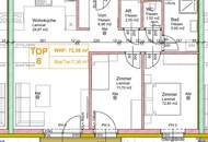 Neubau 3 Zimmer Warm mit Balkon, inkl. BK und 2 PKW-Stellplätzen