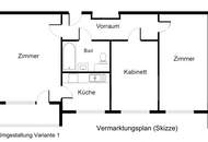 Stadtnah wohnen, individuell gestalten: 3-Zimmer-Sanierungsobjekt mit Südloggia