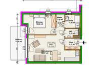 Blumengasse - Bauteil B | Neubauprojekt | 2 Zimmer Wohnung - 1.OG | Balkon | Belagsfertig | Tiefgaragenstellplatz optional | Ende 2024 (Top B5)