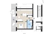 Kleine 2 Zimmerwohnung mit großem Westbalkon und Einbauküche!