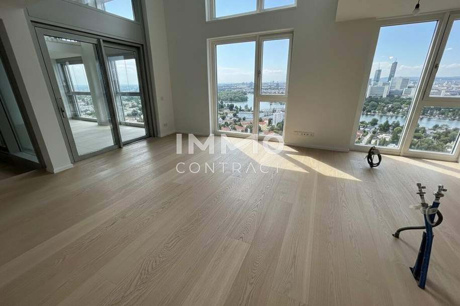 Exklusive Penthouse Wohnung auf zwei Etagen mit atemberaubenden Ausblick auf die Donau und die Innenstadt!, Wohnung-kauf, 2.595.000,€, 1220 Wien 22., Donaustadt