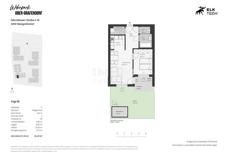 53,49qm 2Zi S-GartenwohnungErstbezug, ökologische Bauweise, Wohnung-miete, 699,38,€, 3200 Sankt Pölten(Land)