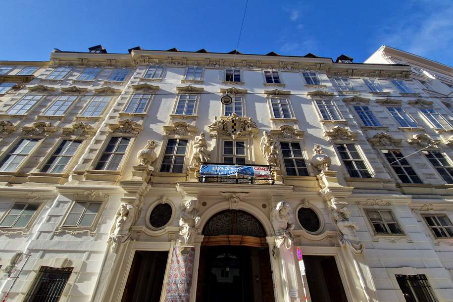 REPRÄSENTATIVE UND GROSSZÜGIG ANGELEGTE BÜRO- UND WOHNFLÄCHEN IN DEN PRUNKRÄUMEN, DER BELETAGE EINES FRÜHBAROCKPALAIS IN ZENTRALER INNENSTADTLAGE, CA. 200 METER VOM STEPHANSPLATZ ENTFERNT, Gewerbeobjekt-miete, 13.795,67,€, 1010 Wien 1., Innere Stadt