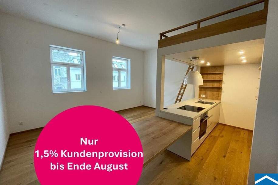 Nähe Naschmarkt: 1-Zimmerwohnung im DG-Ausbau eines stilvollen Altbaus, Wohnung-kauf, 299.000,€, 1050 Wien 5., Margareten