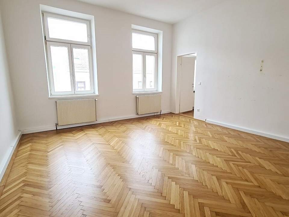 VIKTOR-ADLER-MARKT, 74 m2 Altbau, 2 Zimmer, Küche, Duschbad, Parketten, Columbusgasse, U1-Nähe