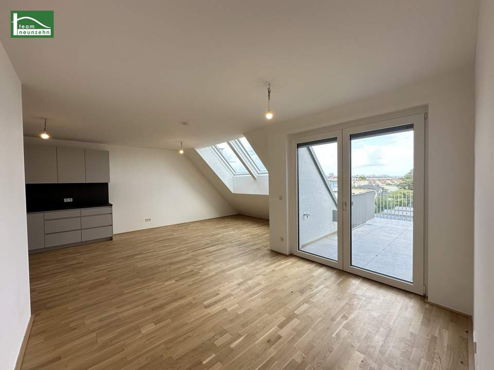 Erstbezug mit Weitblick-Terrasse in Hofruhelage nahe Kagraner Platz! Küche und hochwertige Ausstattung inklusive - JETZT ANFRAGEN