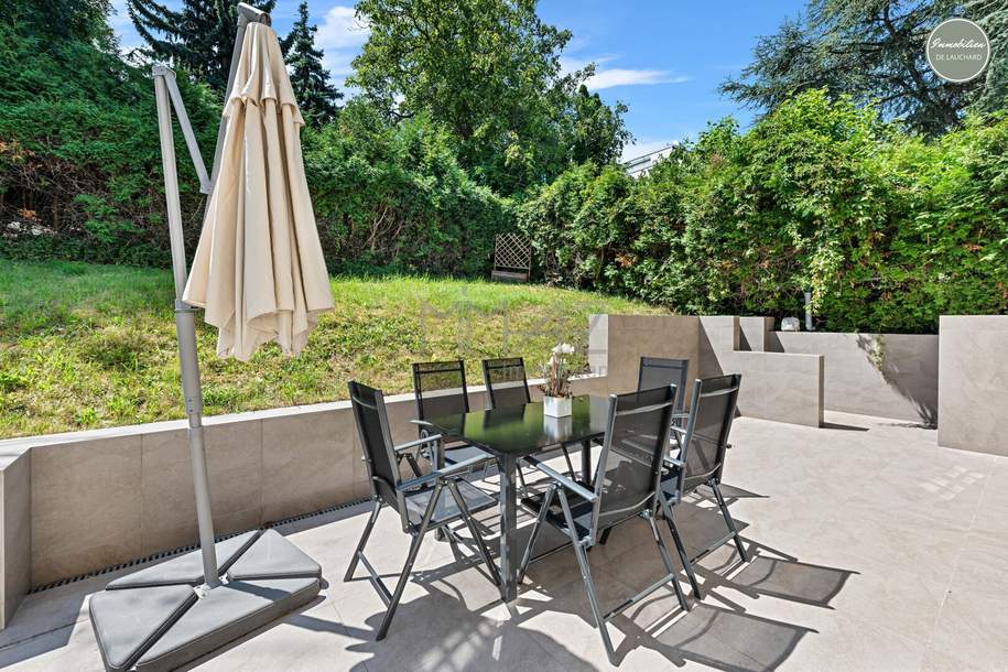 Englischer Landhausstil trifft Wiener Noblesse! 5-Zimmer Einfamilienhaus mit 2 Terrassen, großem Garten, Sauna, Fitnessraum + Doppelgarage!, Haus-miete, 3.700,00,€, 1190 Wien 19., Döbling