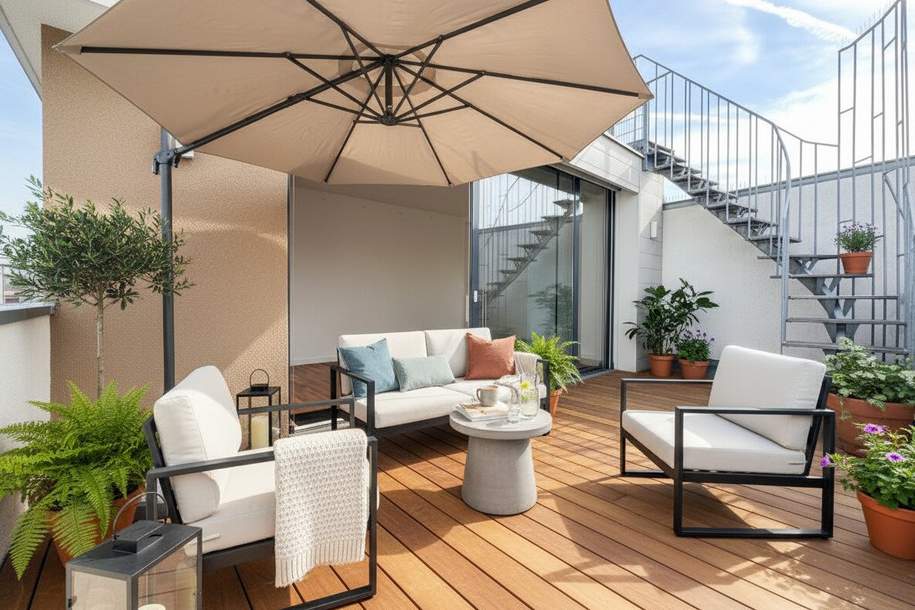 Exklusive 130 m² Dachgeschosswohnung mit Terrasse, Dachterrasse und atemberaubendem Blick auf den Stephansdom, Wohnung-miete, 3.353,60,€, 1010 Wien 1., Innere Stadt