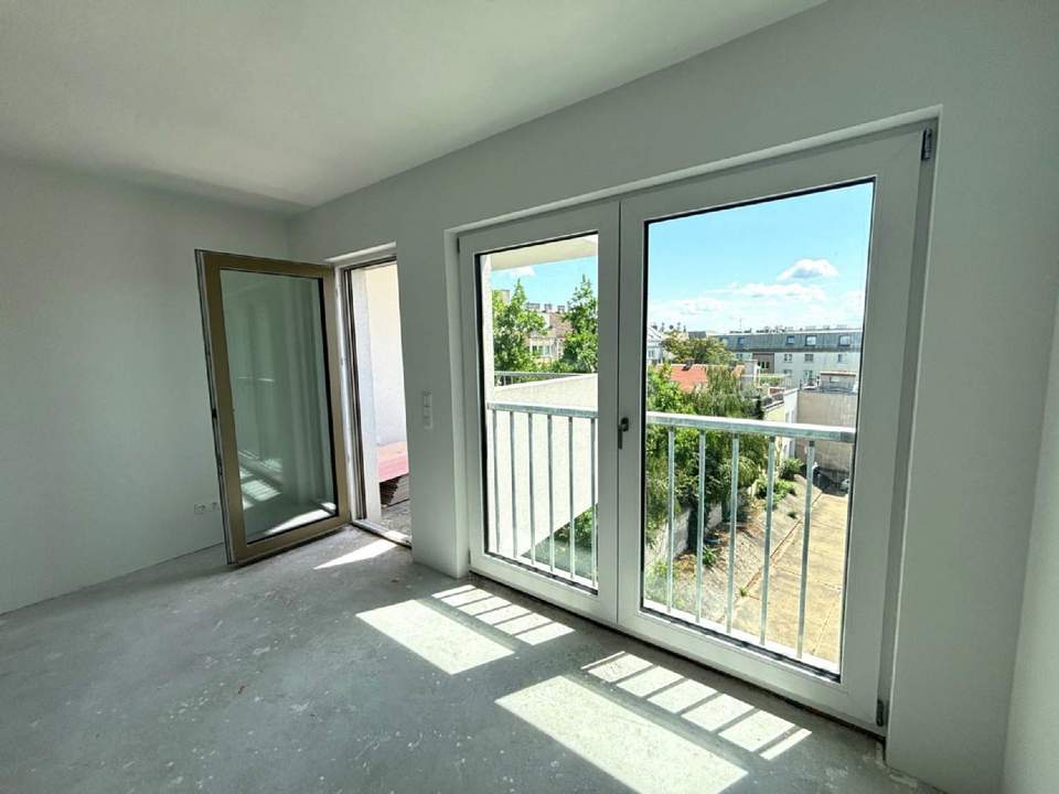 Grünblick & Cityflair: 51m² Neubau mit Balkon & Sauna Nähe Meiselmarkt