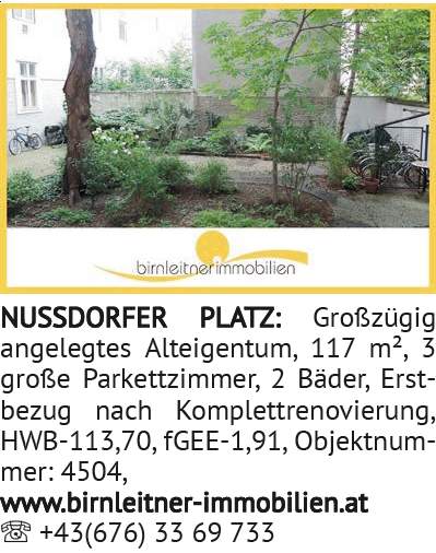 Großzügig angelegtes Alteigentum, 117 m², 3 große Parkettzimmer, 2 Bäder, Erstbezug nach Komple