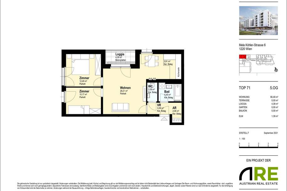 OPEN HOUSE - 12.10 um 15:30 in der Mela-Köhlerstraße 6, Wohnung-miete, 1.063,80,€, 1220 Wien 22., Donaustadt