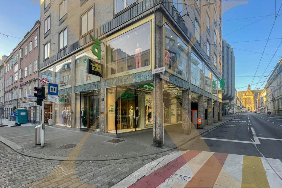 AAA-Geschäftsfläche in Bestlage von Linz, direkt an der Landstraße zu vermieten!, Gewerbeobjekt-miete, 26.921,00,€, 4020 Linz(Stadt)