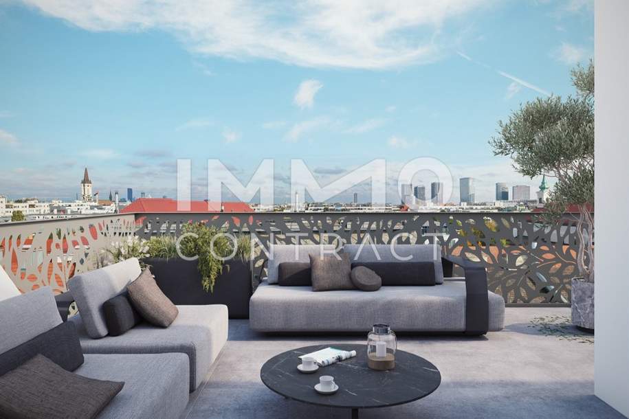 PROVISIONSFREIES Penthouse mit Aussicht: Neubau-Erstbezug TOP-Ausstattung Mitten im Dritten, Wohnung-kauf, 1.098.500,€, 1030 Wien 3., Landstraße
