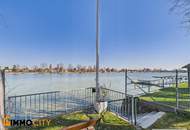 Wohnen am Wasser – Haus mit großem Garten, 2 Badeplätzen & Bootsanlegemöglichkeit an der Alten Donau | Dampfschiffhaufen 44, 1220 Wien