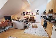 NASCHMARKT-NÄHE, 47 m2 Dachgeschoss mit Terrasse, 2 Zimmer, Komplettküche, Wannenbad, Parketten, Eggerthgasse
