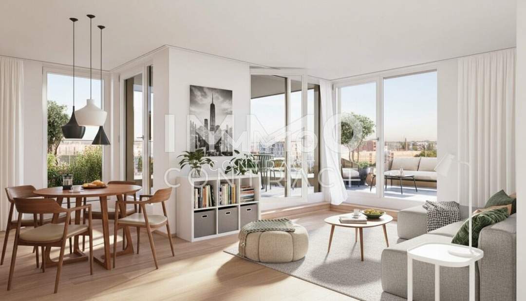 Grünruhelage! 4 lichtdurchflutete Zimmer mit tollem Balkon in nachhaltigem Neubau. Provisionsfrei