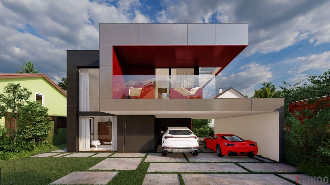 Rohbau einer Luxusvilla in beliebter Siedlungslage