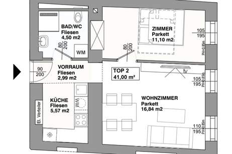 ++ Modernes APARTMENT ++ 2 ZIMMER mit CHARME, Wohnung-kauf, 295.000,€, 1070 Wien 7., Neubau
